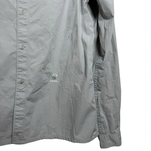 Vintage Y2K Diesel 1978 Button Down Shirt Men’s Size Small Medium Slate Grey - Picture 4 of 8